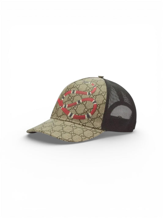 GUCCI KINGSNAKE GG SUPREME BASEBALL HAT - BEIGE