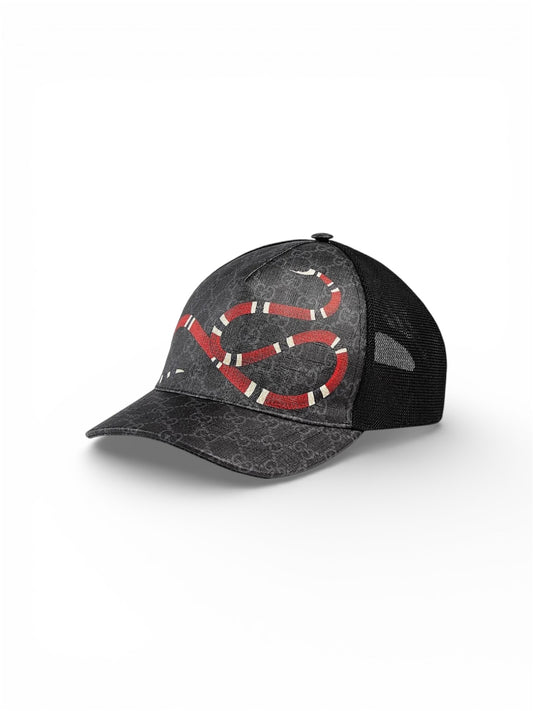 GUCCI KINGSNAKE GG SUPREME BASEBALL HAT - BLACK