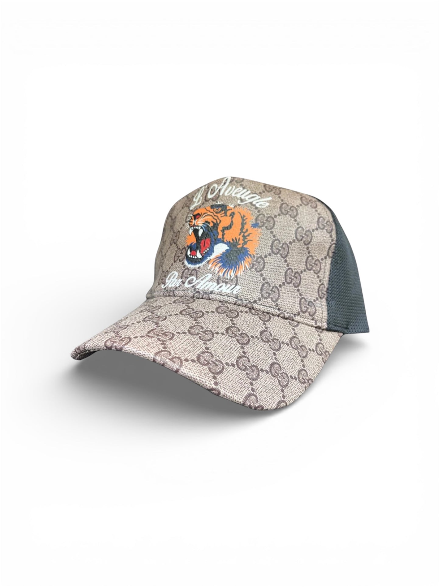 GUCCI GG SUPREME AMOUR TIGER CAP - BEIGE
