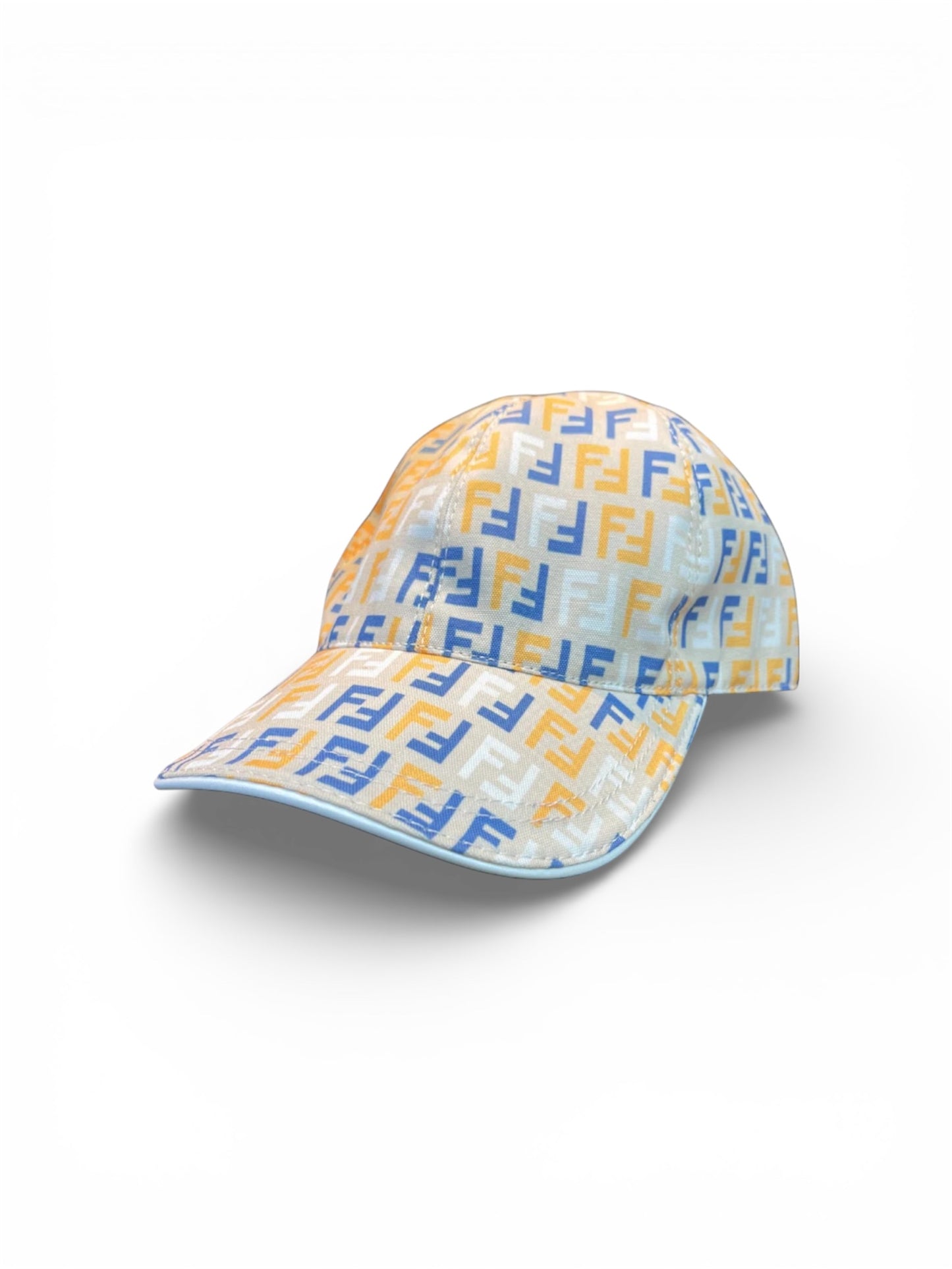 FENDI MONOGRAM HAT - BLUE/YELLOW/BEIGE